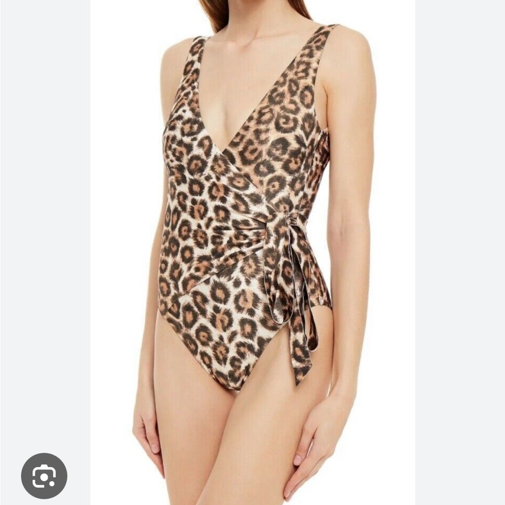 ZIMMERMANN Bonita Leopard Allie Wrap One Piece Swimsuit  Sample Size 1 Or Small